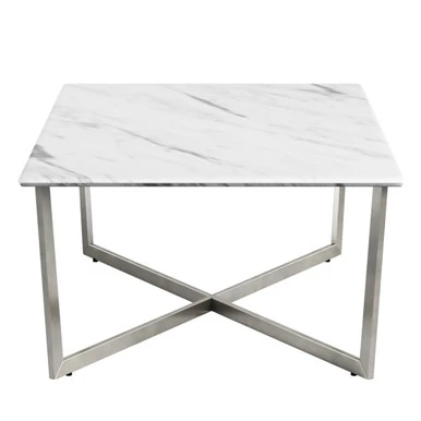 Paige Coffee Table - White/Stainless Steel - Image 2