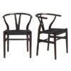 Tia Dining Chair Walnut/Black - Set Of 2