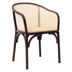 Flynn Armchair - Walnut/Rattan