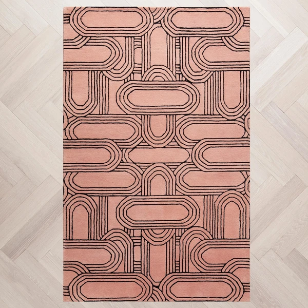Syd Rug - Rose/Black