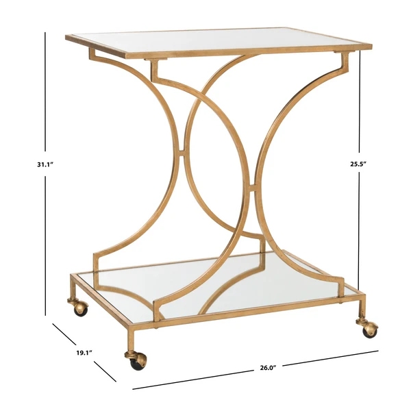 Arden Bar Cart - Gold - Image 4