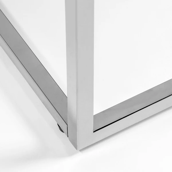 Cory Rectangle Coffee Table - White/Silver - Image 6