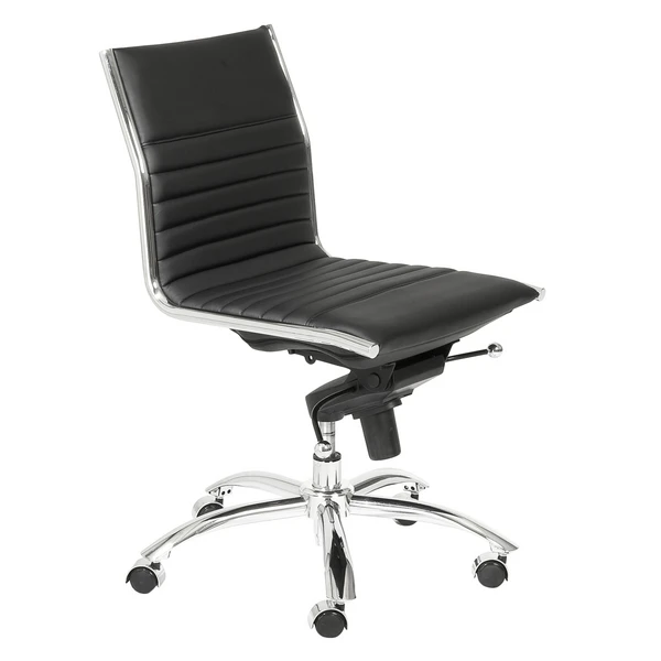 Darby Low Back Office Chair - Black/Chrome