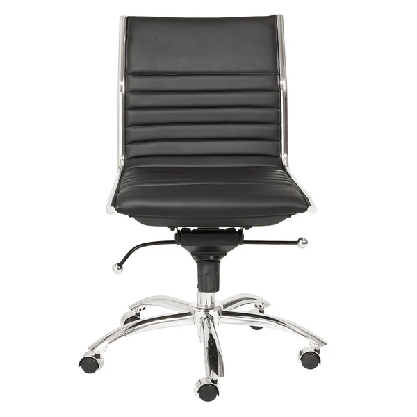 Darby Low Back Office Chair - Black/Chrome - Image 2