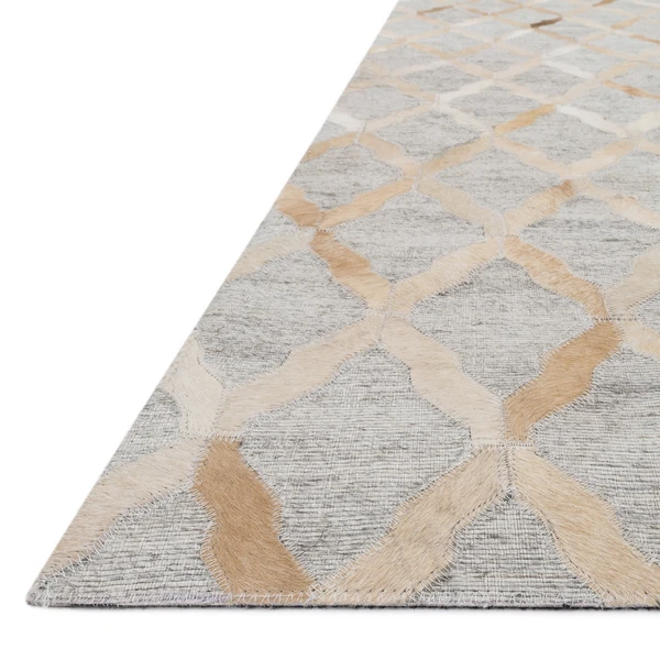 Caswell Hair On Hide Rug - Grey/Sand - Image 2