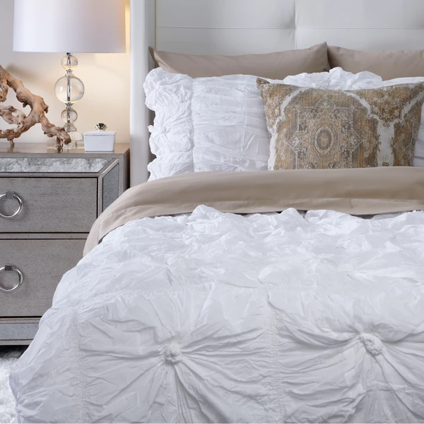 Queen Isabella Quilt Bedding Set - White - Image 2