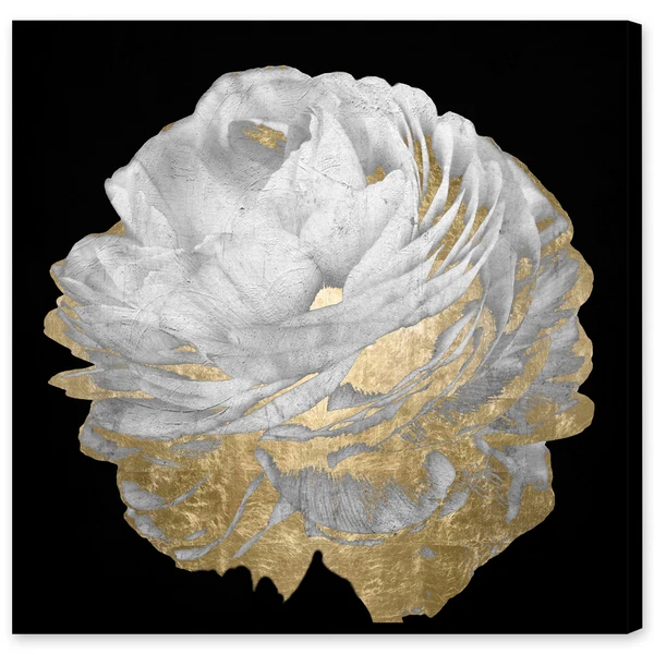 Gold And White Blossom On Black - Set Of 2 - Image 3